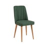 Hanah Home Silla Escandinava Stormi Pino Atlántico y Verde, Estilo Moderno y Cómodo, Tapizado Lino 100%, Tablero Melamina 18mm